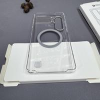 Nouvelle coque de téléphone magnétique transparente à chargement sans fil pour Samsung Galaxy S26 Ultra S25, avec protection d'objectif en alliage de luxe et coque rigide en PC
