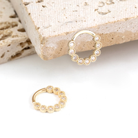 Perhiasan Emas 14K Fashion Anting Tusuk Tragus Helix Dangle Septum Cincin Hidung untuk Wanita
