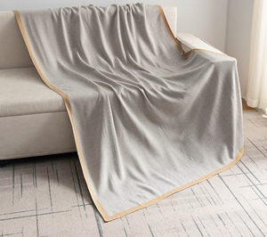 Couverture en tricot nordique écologique, <span class=keywords><strong>fine</strong></span> mais chaude, <span class=keywords><strong>couette</strong></span> de voyage, jeté géométrique portable, décoration de canapé d'hôtel, salle de bain - Product Image 6