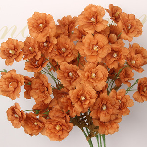 Fleurs de pivoine artificielles couleur caramel, lot de 10 tiges, décorations réalistes pour mariage, décoration intérieure, accessoires de photographie - Product Image 1
