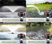 Aérateur de Fontaine d'Étang 750W, Pompe d'Aération Flottante 1HP 15000 GPH, Câble d'Alimentation 120ft pour Petits et Grands Étangs et Lacs (120V)