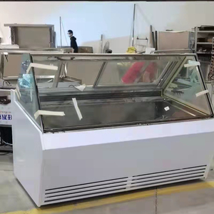18 Khay Cửa Kính Ý Gelato Cứng <span class=keywords><strong>Ice</strong></span> <span class=keywords><strong>Cream</strong></span> Hiển Thị Tủ Showcase Tủ Đông Tủ Lạnh Triển Lãm - Product Image 2