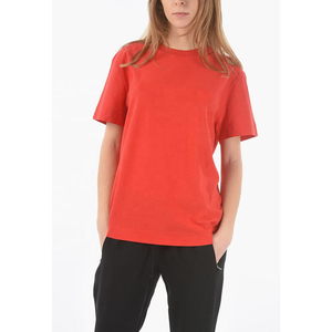 เสื้อยืดแขนสั้น ผ้าเจอร์ซีย์ผสมคอตตอนและโพลีเอสเตอร์ ระบายอากาศได้ดี สไตล์สตรีทแวร์  ตกแต่งด้วยลายปัก  แบบเรียบหรือแบบพิมพ์ลาย สำหรับเสื้อทรงบ็อกซี่ขาสั้นระดับพรีเมียมสำหรับผู้หญิง - Product Image 1