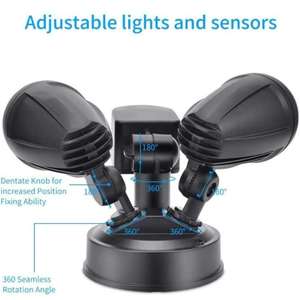 Applique murale LED simple à <span class=keywords><strong>Double</strong></span> capteur pour jardin, projecteur LED d'extérieur de sécurité avec réglage - Product Image 3