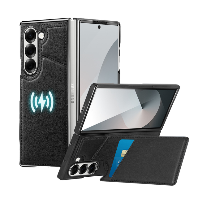 For Samsung Z Fold 8 Ultra Phone Case Magnetic Charging Card Holder Protective Cover Compatible with Samsung Z Fold 7 6 5 4 3 2
