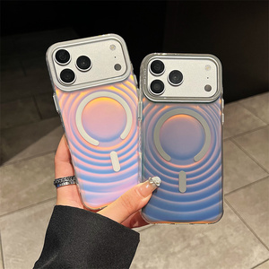 เคสโทรศัพท์มือถือลายไล่สีแบบ IMD Laser Ripples สำหรับ iPhone 18 17 16 15 14 Pro Max ลายคลื่นแม่เหล็กออโรร่าสีรุ้งแบบเปลี่ยนสีได้ - Product Image 4