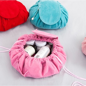 Factory Wholesale Portable Lazy Travel Cosmetic <b>Bag</b> Customized <b>Velvet</b> Fabric Drawstring Magic Makeup <b>Bags</b> - Product Image 4