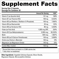 Capsules de Vitamines B Complexes pour Adultes OEM avec B1, B2, B3, B6, B12, Biotine, Folate, C, Magnésium, Choline, Inositol – Soutien Énergétique