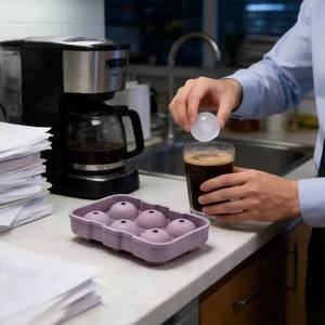 Handmade 6-Slot Sphere Silicone Cube Tray Food-Grade Sustainable <b>Cream</b> Tool Ice <b>Maker</b> Mold - Product Image 3