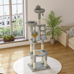Modern Home Furniture Grade Plush Multi-Level <b>Cat</b> Tower with <b>Cat</b> Cave & <b>Scratching</b> <b>Posts</b> Wear-Resistant <b>for</b> Indoor <b>Cats</b> - Product Image 3