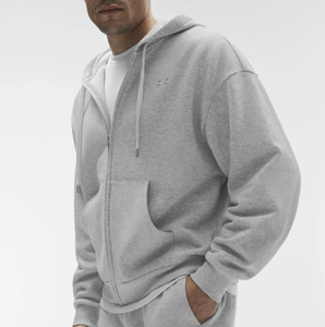 Men Solid Color Full Zip up <strong>Hoodie</strong> Oversized Embroidery Logo Fleece Hooded Jacket Custom Label Wholesale Factory - Product Image 3