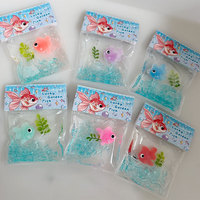 Poisson Doré Anti-Stress à Effet Retardé en Sachet Compressible, Jouet Super Doux à Sensation Aquatique et à Bulles, Amusant à Presser