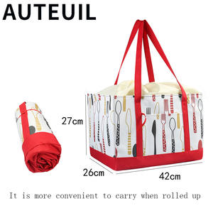 Bolsa de Compras Aislante Grande Estilo Japonés, Bolsa de Picnic Plegable con Cordón de Cierre, de Tela Oxford - Product Image 2