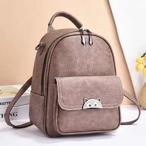 Vintage Leopard Print Women <b>Backpack</b> Retro <b>Large</b> Capacity Travel Rucksack Elegant Faux Suede Knapsack Trendy Teen Girls Daypack - Product Image 3