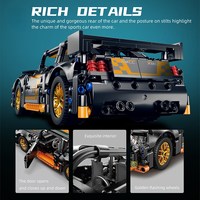 Vente en gros usine : Ensemble de blocs de construction de voitures de course à rétrofriction, modèle de voiture de sport à l'échelle 1:18, jouet de construction en briques, prêt à être expédié