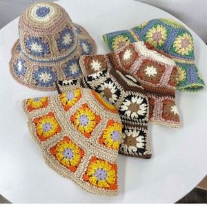 Wholesale High Quality Natural Paper <b>Straw</b> <b>Hat</b> Bohemian Summer Sun <b>Hat</b> Female Hand Crochet Bucket <b>Hats</b> - Product Image 2