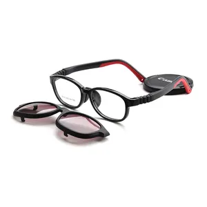 高品質ファッションシリコンキッズサングラス眼鏡クリップオン磁気サングラス子供アイウェア