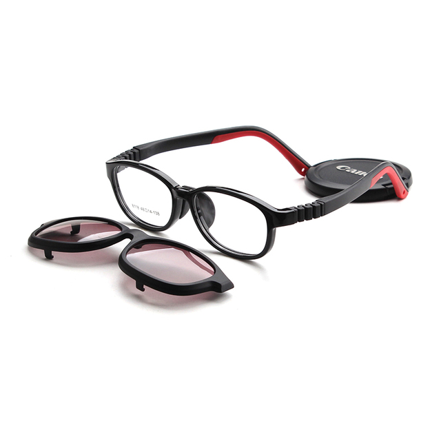 High Quality Fashion Silicone Kids Sunglasses Multicolor Flexible Glasses Frame Clip-on Magnetic Sunglasses