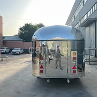 Chariot à hot-dogs mobile entièrement équipé en acier inoxydable, idéal pour la cuisine de rue et le camping