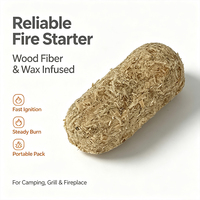 Allume-feu sans fumée en laine de bois cirée recyclée et paraffine, pack personnalisé pour camping, barbecue, pique-nique et allumage extérieur