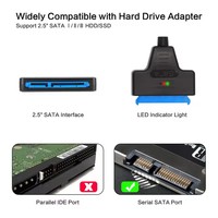 Adaptador USB 3.0 Tipo-C a SATA de 22 Pines, Cable de Datos Externo con Blindaje Trenzado, Convertidor para Disco Duro de Computadora (SSD/HDD)