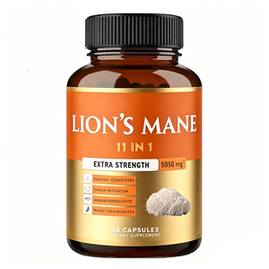 Capsules d'extrait de champignon crinière de lion en poudre, marque privée OEM, 60 unités, pour adultes, améliore l'immunité - Product Image 1