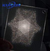 Feuille diffuseur de lumière prismatique optique transparente, feuilles diffuseur prismatiques en plastique pour luminaires
