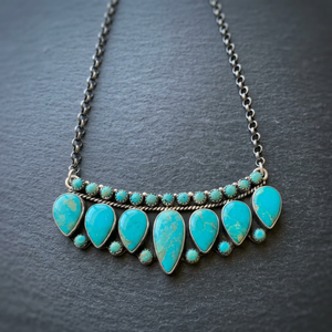 Collier en argent sterling 925 de qualité supérieure pour femmes, avec turquoise d'Arizona, bijoux de fiançailles et de mariage - Product Image 3