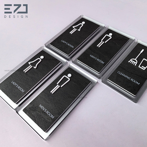 Panneau de signalisation personnalisé EZD en <span class=keywords><strong>ardoise</strong></span> pour salle de bain, WC, motel, appartement, hôtel, numéro de porte - Product Image 3