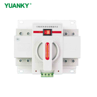 Saklar Transfer Otomatis Daya Ganda Saklar Pemilih Listrik 63A/100A Din Rail ATS 2P CE 4kA Daya Tanpa Gangguan