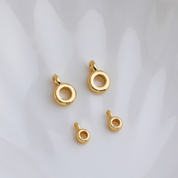 Anneau de suspension rond plaqué or 14K, perle d'espacement pour bracelet et collier, accessoires de fermoir de pendentif faits main DIY