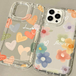 Funda para iPhone 17 Pro Max, diseño popular de corazón y flores en pantalla completa, funda protectora a prueba de golpes con orificio grande - Product Image 1