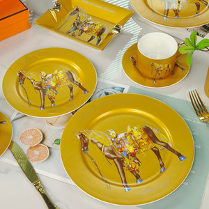 Custom Fine Bone China Dinnerware Dinnerware Sets <b>Luxury</b> Ceramic Dinner Set Western Porcelain Dinnerware Set - Product Image 6