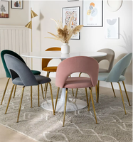 Chaise de salle à manger moderne minimaliste en velours de luxe italien, empilable, imperméable, chaises Teddy rembourrées, mobilier de maison