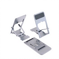 Support de téléphone et tablette ultra-fin réglable et pliable en ABS pour bureau, idéal pour le streaming en direct et les cours en ligne