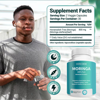 Kapsul ekstrak daun Moringa tanaman kapsul suplemen metabolisme dukungan kekebalan tubuh kapsul Moringa organik