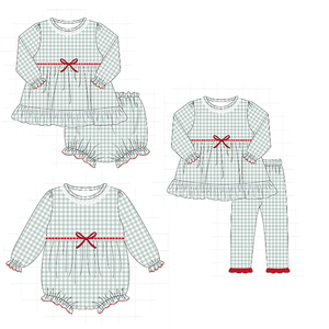 Albero di natale stampa due pezzi pantaloni di sonno all'ingrosso Boutique volant pigiami di cotone per <span class=keywords><strong>bambine</strong></span> - Product Image 6