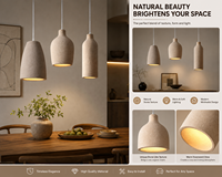 Lampe suspendue en résine écru effet terre cuite, grainée, coulée à la main, sans scintillement, pièce maîtresse pour bar, style Pueblo, éclat miel