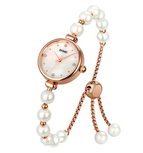 스케미 1983 아름다운 여성용 소녀용 핸드벨 및 로즈 쿼츠 시계 팔찌 화이트 시계 - Product Image 2