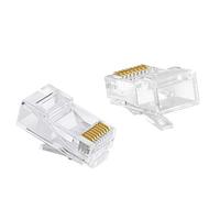 Conectores RJ45 Cat6 YOFC, Paquete de 100, UTP 8P8C, Enchufe Ethernet Chapado en Oro, Cubierta de PVC LSZH para Cable de Red Cat5e/Cat6, Uso en Interiores