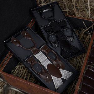 Bretelles élastiques pour hommes, style rétro britannique, à clipser, en Y, réglables pour pantalon - Product Image 1