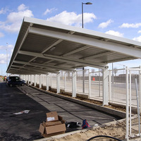Abri de voiture moderne à structure en acier monopente, abri de jardin en métal, garage extérieur imperméable et résistant au soleil pour appartement, bureau, école