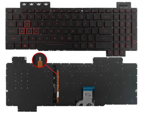 แป้นพิมพ์เทคลาโดสสำหรับเอซุส ทียูเอฟ เกมมิ่ง FX504 FX504GD FX504GE <span class=keywords><strong>FX504GM</strong></span> FX80 FX80GM ภาษาอังกฤษ US แบ็คไลท์ - Product Image 5