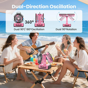 Multi Function Fan Dual Head Portable LED Lantern Battery Operated Foldable Design For Bedroom Office Fishing Beach - Product Image 5