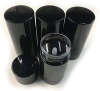 Contenants de déodorant en plastique noir 15G, tubes ronds vides à mécanisme rotatif pour déodorant solide fait maison