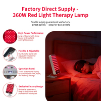 REDSKY Lampe infrarouge LED 72 LED pour le visage et le corps, panneau de luminothérapie rouge de bureau avec prise US pour le visage/tête