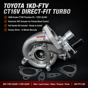 1KD 涡轮增压器 CT16V 17201-0L040 17201-0L041 适用于丰田 Hilux Land Cruiser HiAce Fortuner Prado 3.0D 1KD-FTV 带垫片套件 - Product Image 1