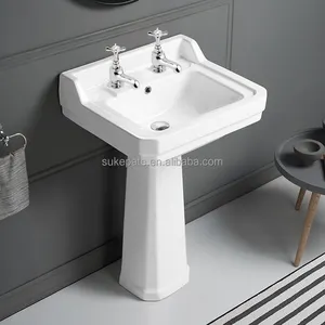 Piédestal design nouveauté européen art céramique salle de bain traditionnelle victoria classique sol debout UK bassin