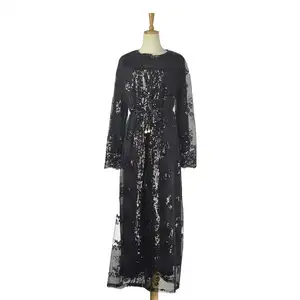 Musulmanes Vestidos De Manga Larga Islamitische Strass Maxi Jurk Vrouwen Casual Jurken Abaya Kaftan Kleding