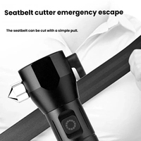Marteau de sécurité automobile avec lampe torche, étanche IP65, rechargeable par USB, éclairage de survie d'urgence avec construction en alliage d'aluminium